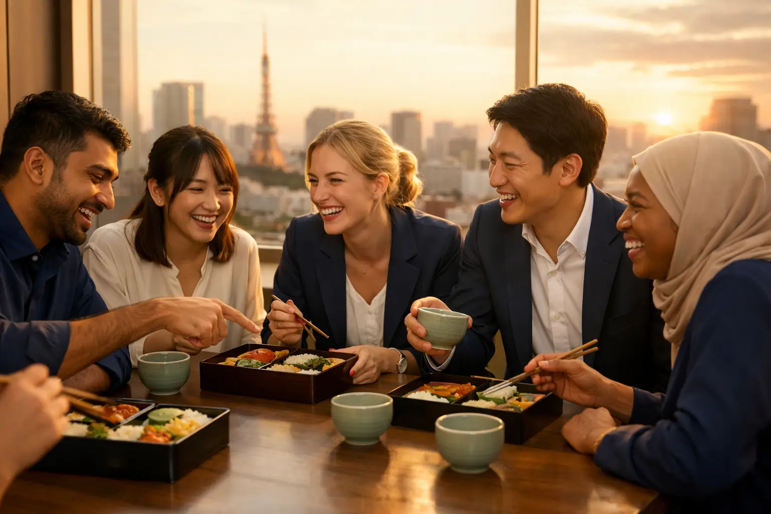 オフィスで打ち合わせを行うチーム